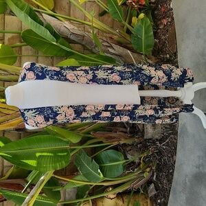 Lularoe extra small navy blue pink floral Joy duster vest